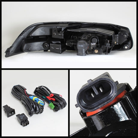 Feu antibrouillard OEM Spyder Honda Civic 2012-2013 2 portes/coupé avec interrupteur jaune FL-HC2012-2D-Y