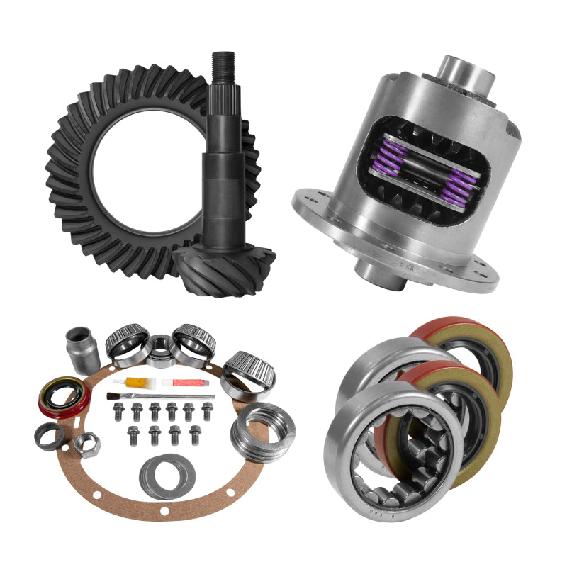 Yukon 8.2in GM 3.08 Rear Ring & Pinion Install Kit 28 Spline Positraction 2.25in Axle Bearings