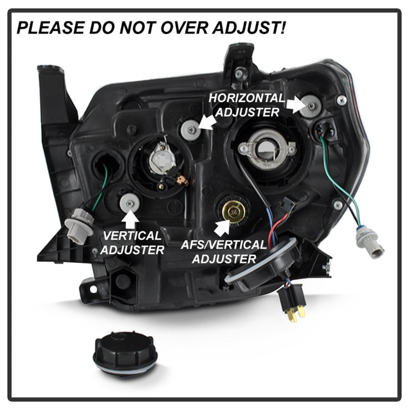 Phares de projet à barre lumineuse LED DRL xTune 14-17 pour Toyota Tundra - Fumée noire (PRO-JH-TTU14-LB-BSM)