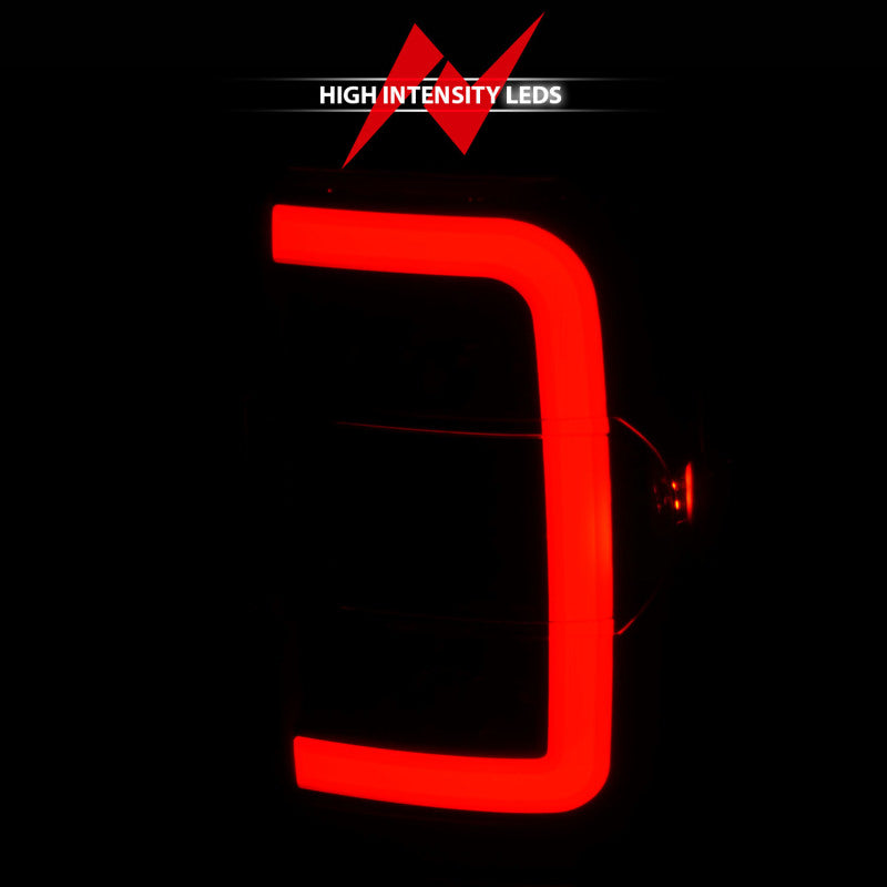 Feux arrière à LED ANZO 2001-2011 Ford Ranger avec barre lumineuse, boîtier noir, lentille transparente