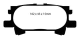 Plaquettes de frein arrière EBC 04-07 Lexus RX330 3.3 Yellowstuff