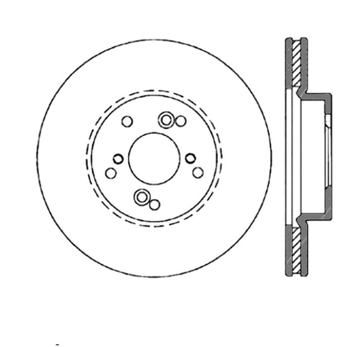 Rotor avant gauche StopTech Power Slotted 99-08 Acura TL (étrier standard) / 01-03 CL / 04-09 TSX