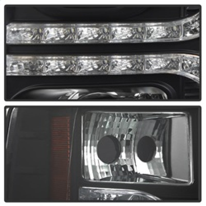 Phares de projecteur Spyder Chevy Silverado 1500 07-13 V2 - LED DRL - Noir PRO-YD-CS07V2-DRL-BK