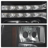 Phares de projecteur Spyder Chevy Silverado 1500 07-13 V2 - LED DRL - Noir PRO-YD-CS07V2-DRL-BK