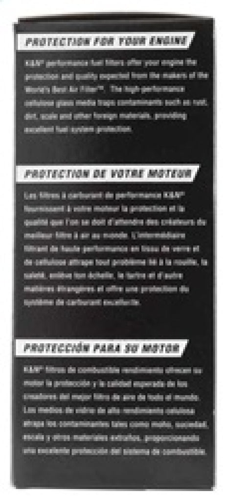 Filtre à carburant K&amp;N 92-95 Chevy Cavalier 2,2 L/3,1 L