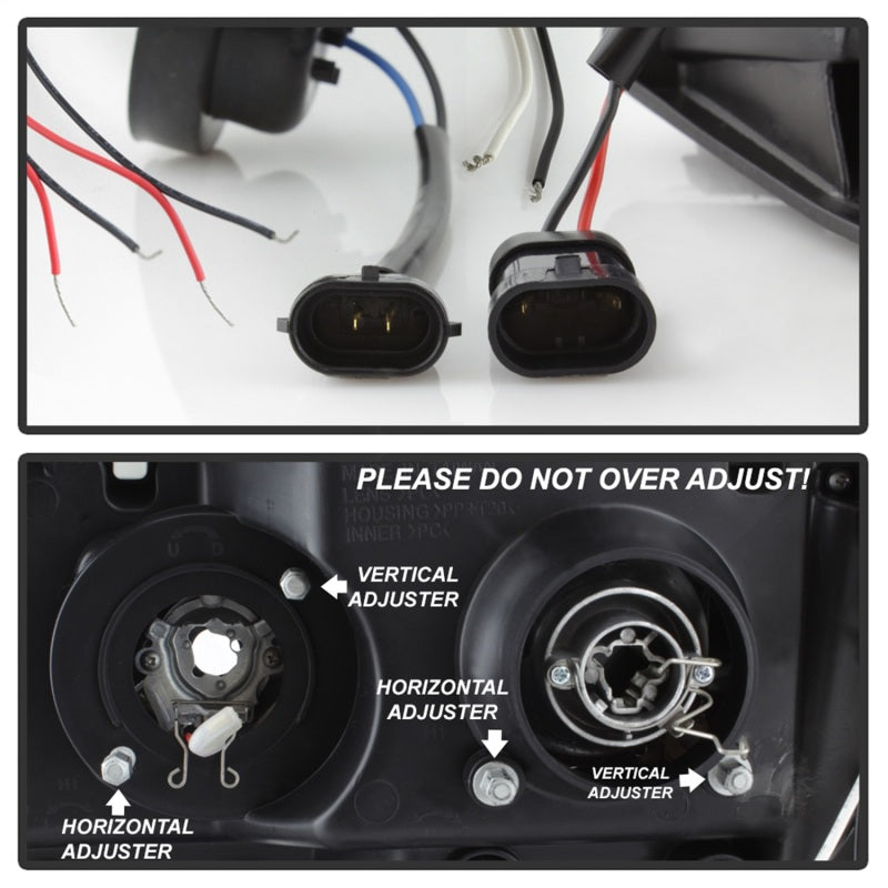 Phares de projecteur Spyder GMC Sierra 1500/2500 07-13 LED Halo- LED Blk Smke PRO-YD-GS07-HL-BSM