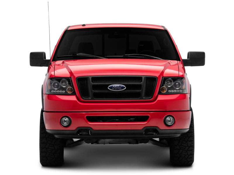 Phares de projecteur à double LED Raxiom 04-08 Ford F-150 - Boîtier noir (lentille transparente)