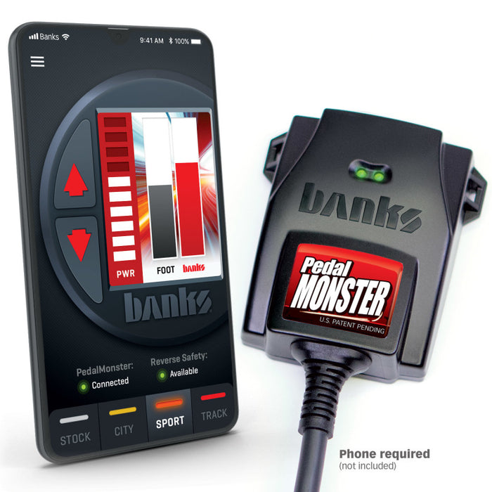 Kit de pédales d'alimentation Banks Power Monster (autonome) 07-19 RAM 2500/3500/11-20 Ford F-Series 6,7 L à utiliser avec un téléphone