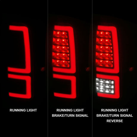 Feux arrière à LED ANZO 2014-2021 Toyota Tundra Boîtier noir/lentille fumée