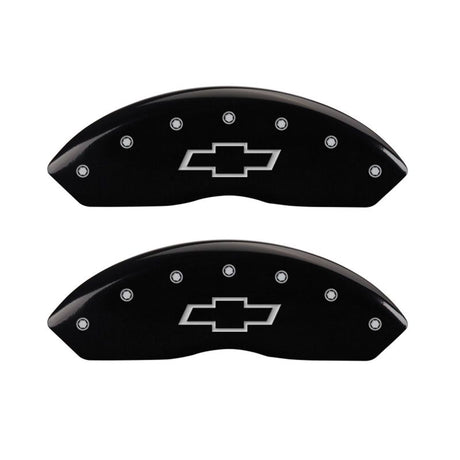 Couvre-étriers MGP 4 gravés avec nœud papillon avant et arrière, finition noire, argent anthracite, Chevrolet Express 2500 2014