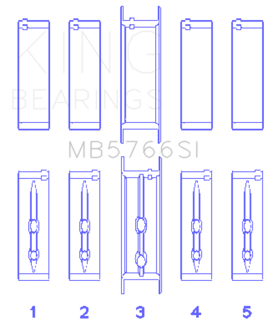 King GM LS1/2/4/6 (Housing Bore +.010) (Size .010 Oversized) Main Bearing Set