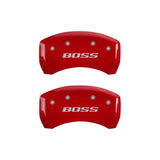 MGP Rear set 2 Caliper Covers Engraved Rear Boss Red finish silver ch