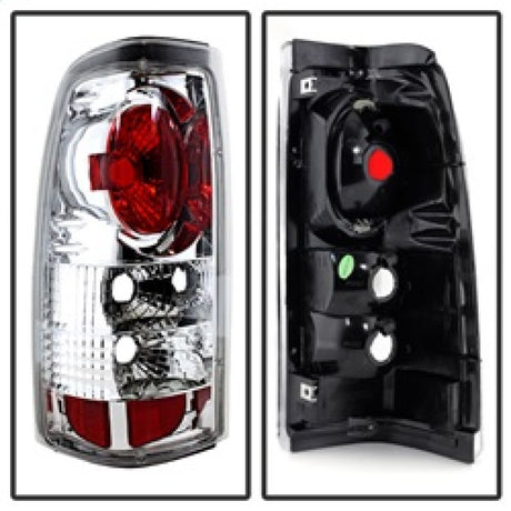 Feux arrière de style européen chromés ALT-YD-CS99-C pour Spyder Chevy Silverado 1500/2500 99-02 (pas côté marchepied)