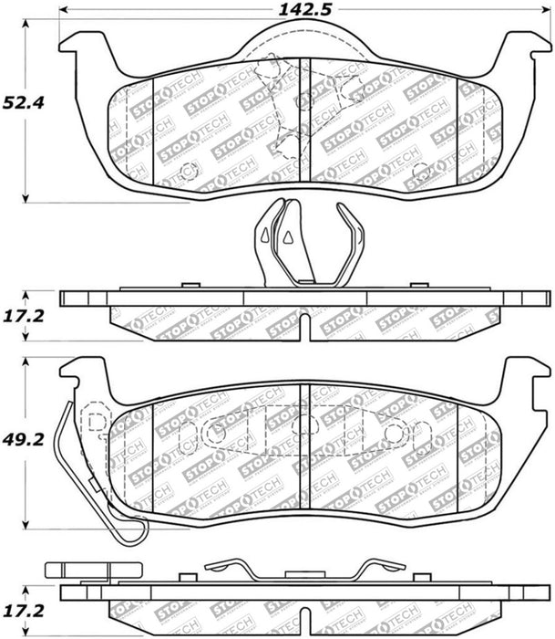 Plaquettes de frein arrière StopTech 05-10 Jeep Grand Cherokee Street Select