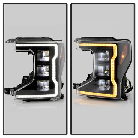 Phares à DEL haute puissance Spyder Apex 20-22 Ford F250/F350 (halogène) - Noir PRO-YD-FS20HALAP-SEQ-BK