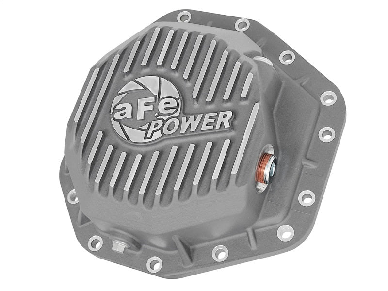 Couvercle de différentiel arrière aFe Power Street Ser brut avec aileron Mach 2017 Ford Diesel Trucks V8-6.7L(td) Dana M275-14
