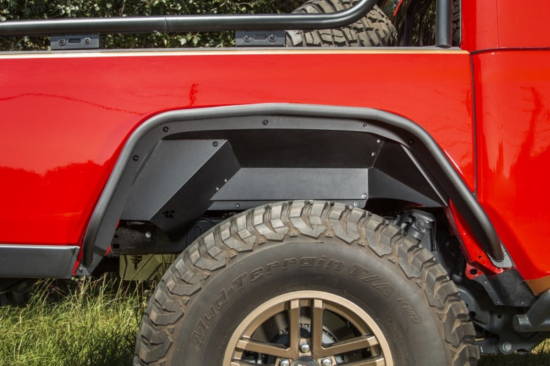 Doublures de garde-boue intérieures Rugged Ridge arrière en aluminium noir pour Jeep Gladiator JT 20-21