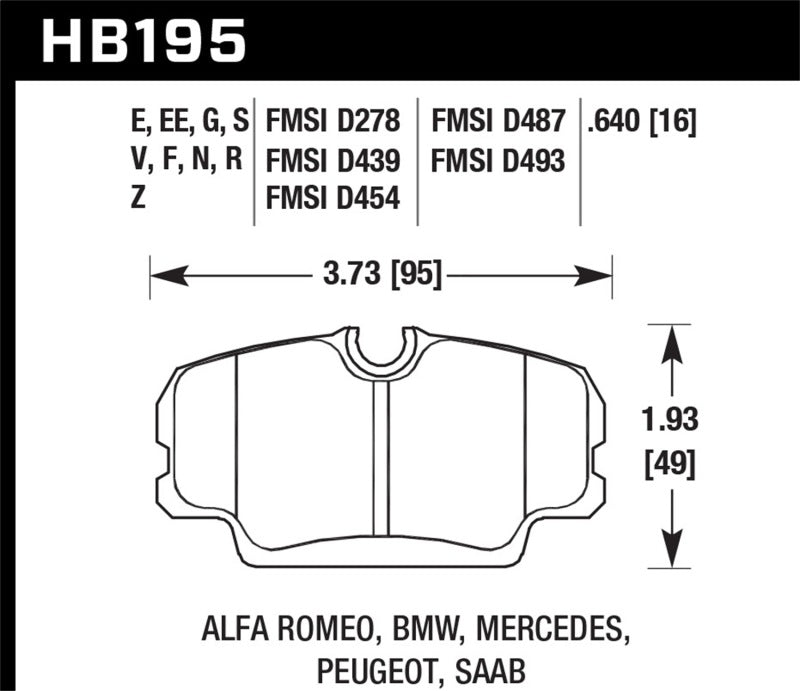 Plaquettes de frein avant de course Hawk 87-91 BMW 325i DTC-70