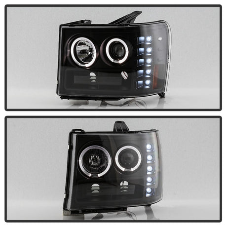 Projecteur LED Halo Spyder GMC Sierra 1500/GMC Sierra Denali 08-13 - LED tout noir PRO-YD-GS07-HL-BKV2