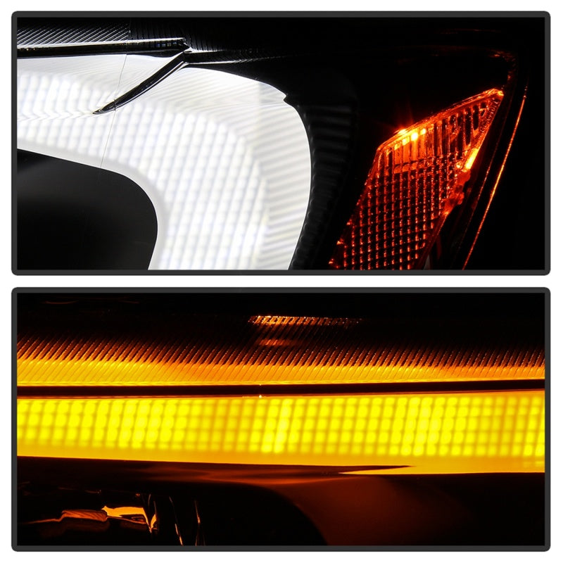 Jeep Grand Cherokee Spyder 11-13 - Phares de projet Light Bar - Modèle Halo - Noir - PRO-YD-JGC11-LB-BK