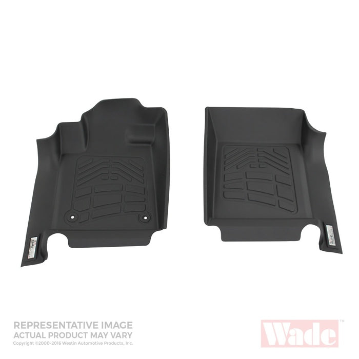 Revêtements de sol avant Wade Sure-Fit pour Ford F-150 Reg/SuprCab/SuprCrew (avec 2 crochets de retenue) Westin 11-14 - Noir