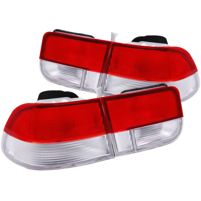 Feux arrière ANZO Honda Civic 1996-2000 Rouge/Transparent - OEM 4 pièces