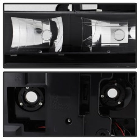 xTune Chevy Suburban 94-98 Headlights w/ Corner & Parking Lights 8pcs Black HD-JH-CCK88-AM-BK-SET