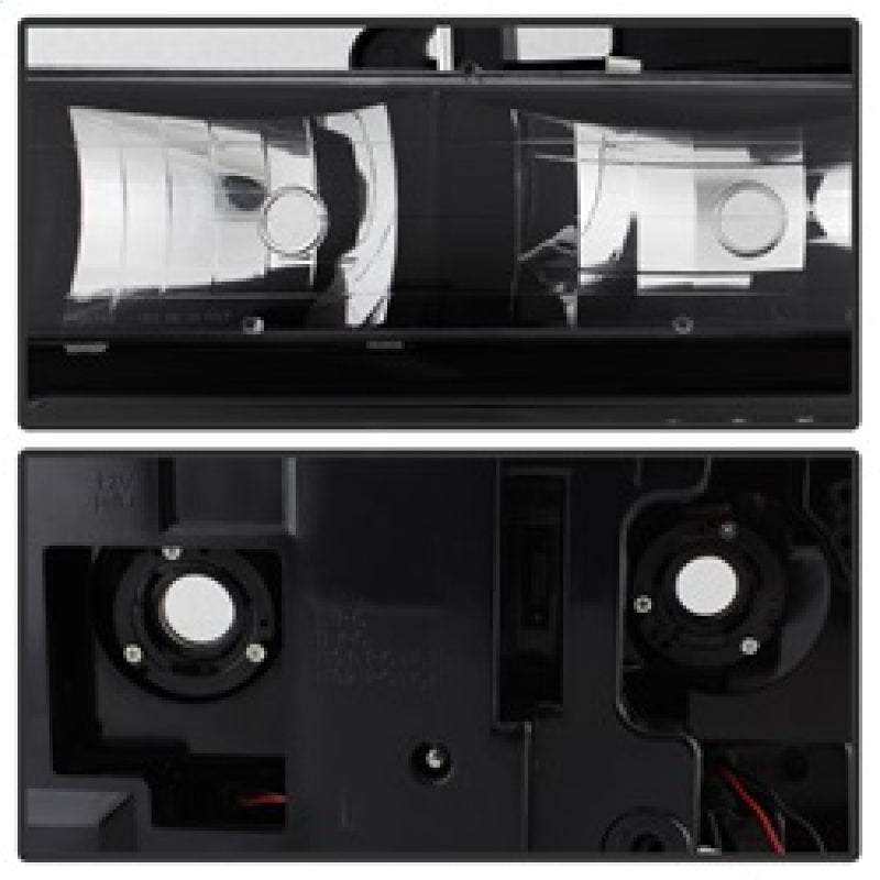 Phares Xtune Chevy Suburban 94-98 avec feux d'angle et de stationnement 8 pièces Noir HD-JH-CCK88-AM-BK-SET