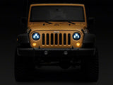 Raxiom 07-18 Jeep Wrangler JK 7-In LED Headlights- BlueHousing- Clear Lens