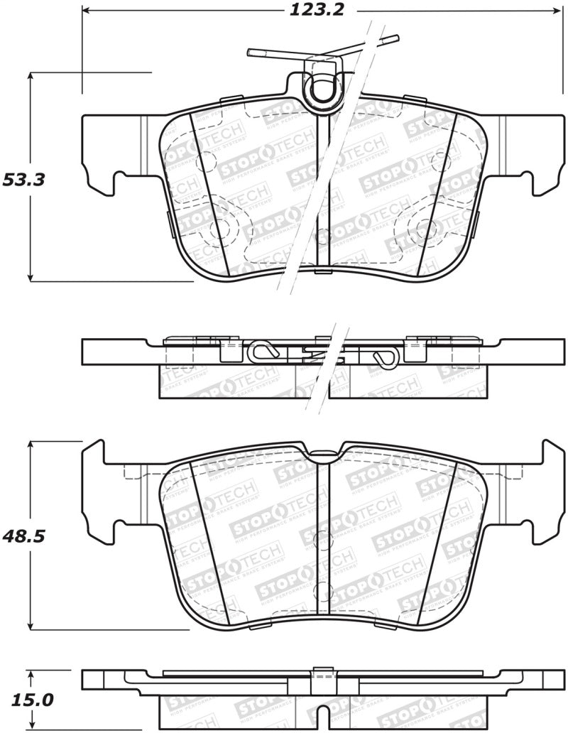 Plaquettes de frein arrière StopTech 13-18 Lincoln MKZ / Ford Fusion Street Select