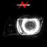 Phares de projecteur ANZO 2010-2013 Chevrolet Camaro avec halo chromé (CCFL)
