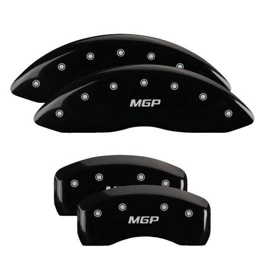 MGP 4 Caliper Covers Engraved Front & Rear MGP Black Finish Silver Char 2017 Lincoln Continental