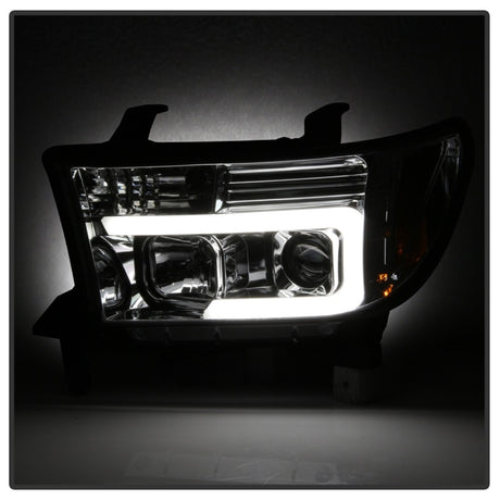 Phares de projecteur DRL à barre lumineuse Spyder 07-13 Toyota Tundra V2 - Chrome (PRO-YD-TTU07V2-LB-C)