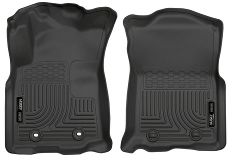 Revêtements de sol avant noirs Husky Liners 2016 Toyota Tacoma avec transmission automatique WeatherBeater