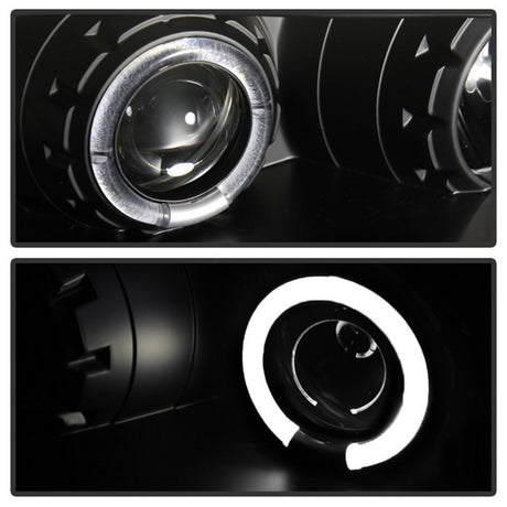 Phares de projecteur Spyder Mitsubishi Eclipse 97-99 LED Halo noir haut H1 bas H1 PRO-YD-ME97-HL-BK