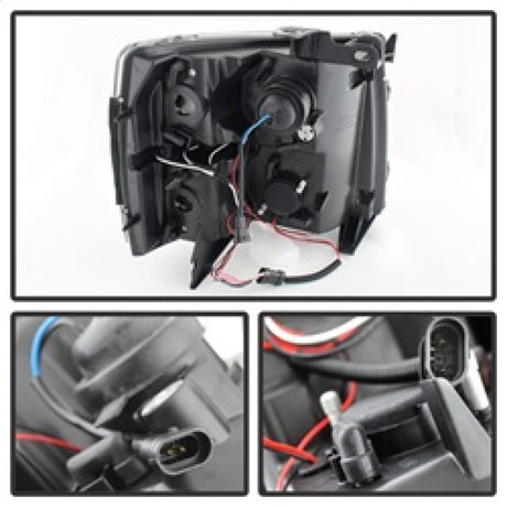 Phares de projecteur Spyder Chevy Silverado 1500/2500 07-13 LED Halo LED Blk Smke PRO-YD-CS07-HL-BSM