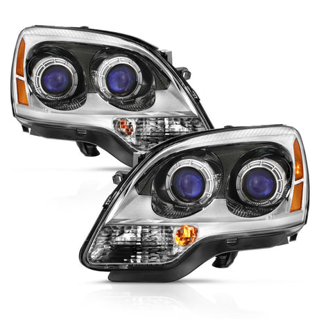 ANZO 2007-2008 GMC Acadia Crystal Headlight Chrome Amber(OE)