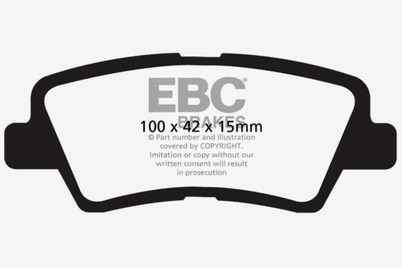 Plaquettes de frein arrière EBC 12 pour Hyundai Elantra 1.8 Yellowstuff