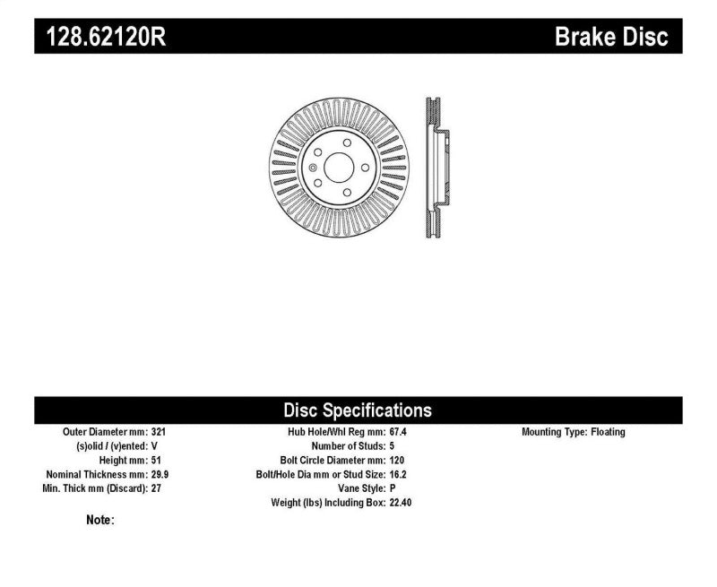 Disque de frein sport percé StopTech