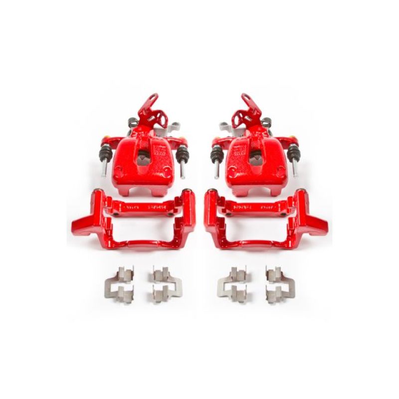 Étriers arrière rouges Power Stop 08-09 Audi A3 avec supports - Paire