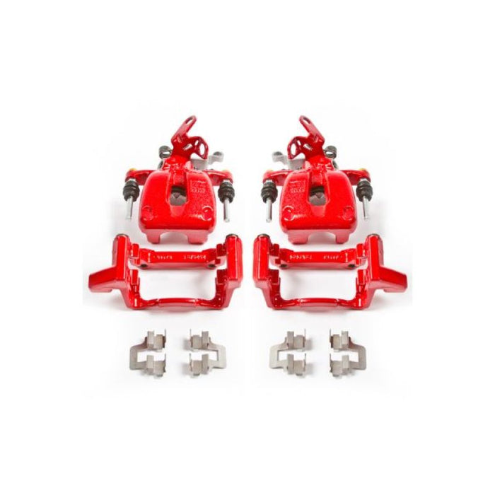 Étriers arrière rouges Power Stop 08-09 Audi A3 avec supports - Paire