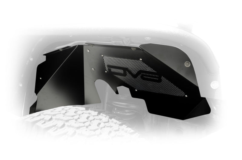 Garde-boue intérieur avant en aluminium DV8 Offroad 07-18 Jeep Wrangler JK - Noir
