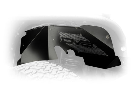 Garde-boue intérieur avant en aluminium DV8 Offroad 07-18 Jeep Wrangler JK - Noir