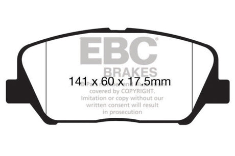 Plaquettes de frein avant EBC 16+ Hyundai Veloster 1.6 Turbo Ultimax2