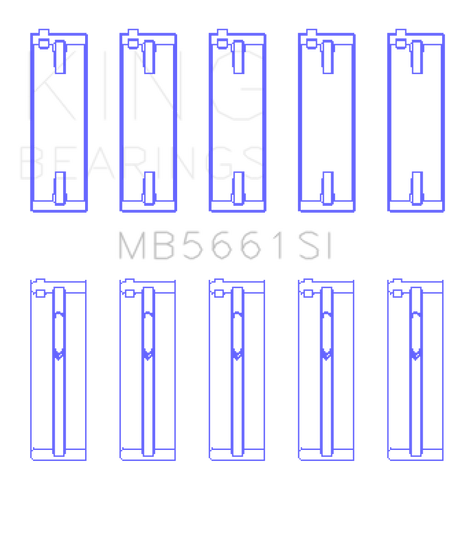 King Engine Bearings Volkswagen AMB/BYK/BBX Silicon Bi-Metal Aluminum Main Bearing Set - Size STD