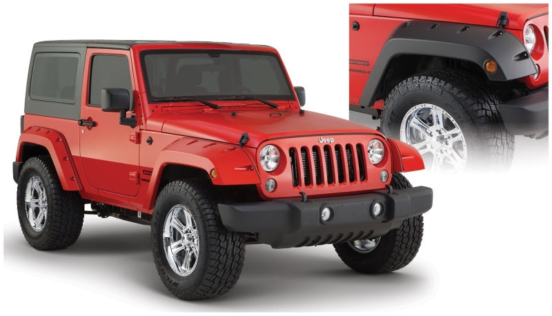 Élargisseurs de poche Bushwacker 07-18 Jeep Wrangler 2 pièces - Noir