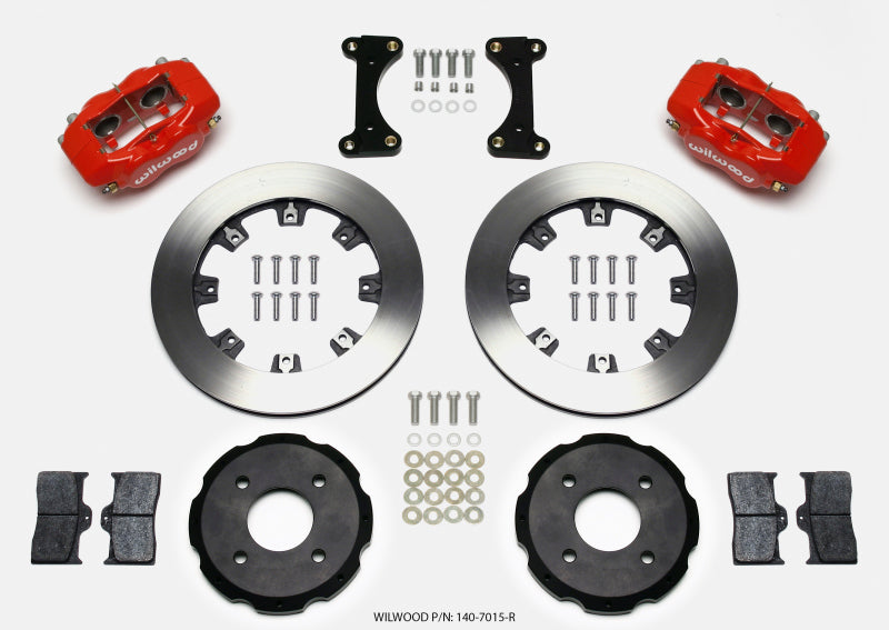 Kit de chapeau avant Wilwood Forged Dynalite 12,19 pouces percé rouge Mitsubishi Lancer 2002