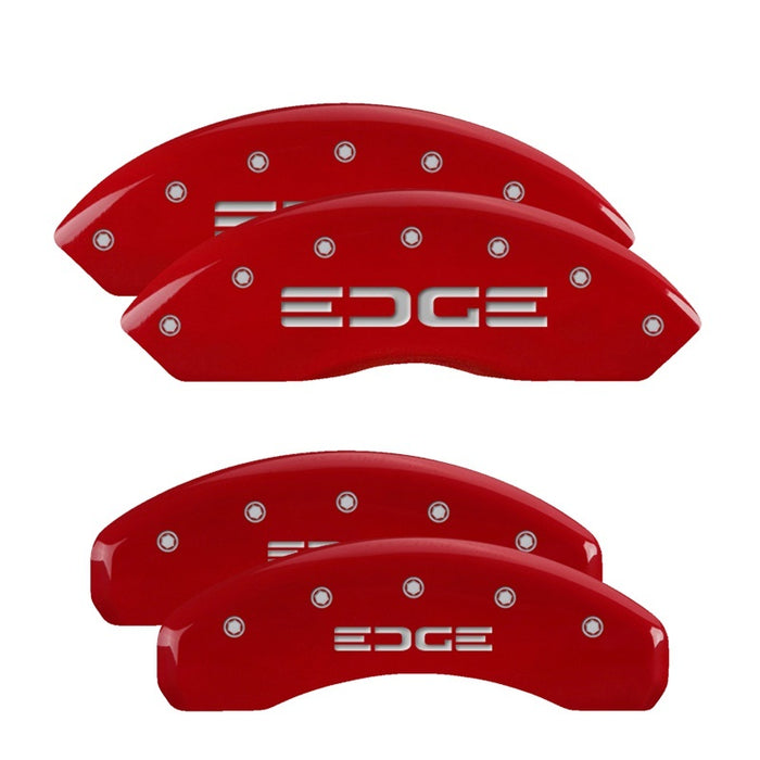 MGP Front set 2 Caliper Covers Engraved Front MGP Red finish silver ch