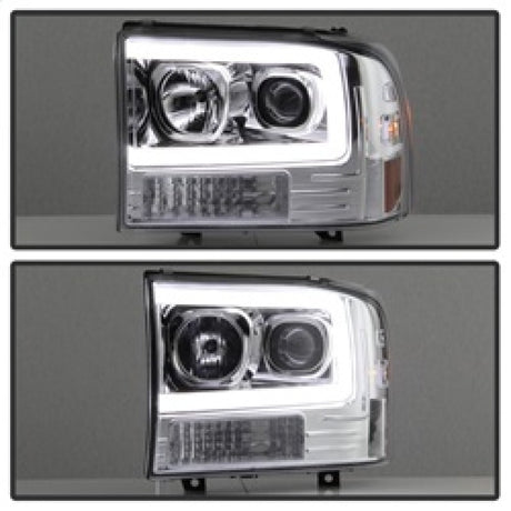 Phares de projecteur à barre lumineuse Spyder 99-04 Ford F-250 Super Duty - Chrome (PRO-YD-FF25099V2-LB-C)