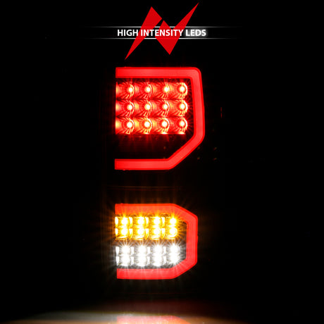 Feux arrière à LED ANZO 2007-2013 Toyota Tundra style planche noir avec lentille transparente
